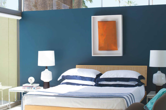 Benjamin Moore paint in a relaxing bedroom setting near Riverside and Temecula, California (CA)