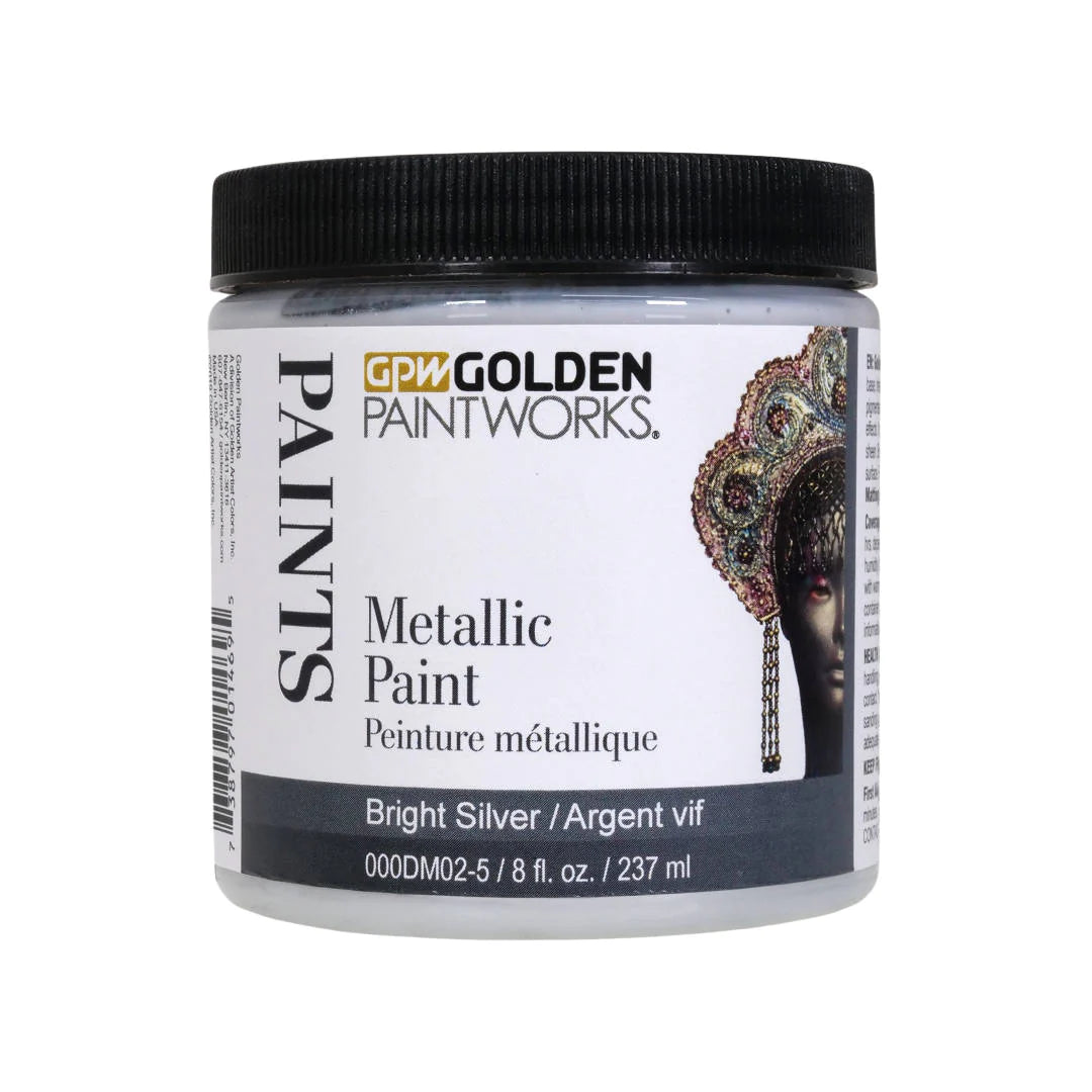 Golden Paintworks Metallic Paint 8oz Bright Silver