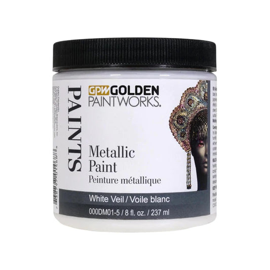 Golden Paintworks Metallic Paint 8oz White Veil