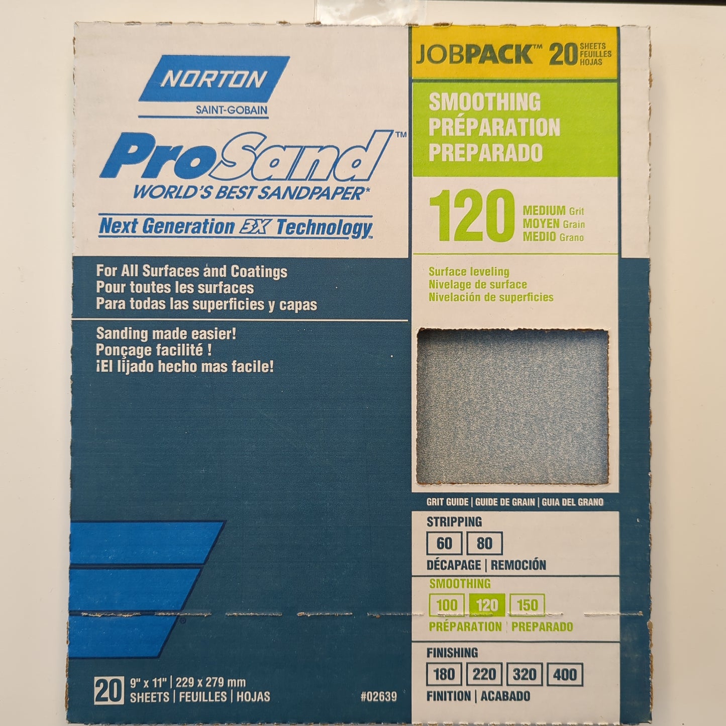 Norton 20 Count 9" X 11" 120 Grit Sandpaper Sheets